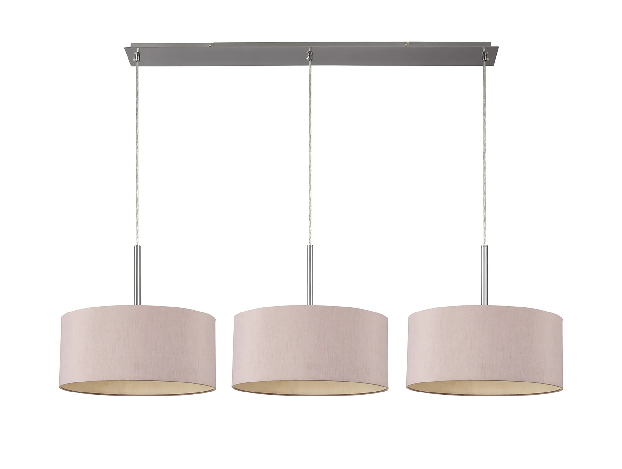Baymont 40cm Shade 3 Light Pendant Satin Nickel, Taupe/Halo Gold DK0595  Deco Baymont SN TA
